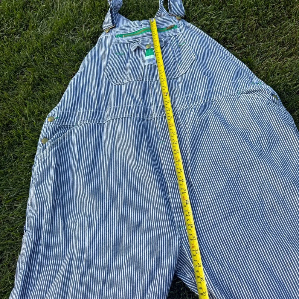 Liberty Overalls Mens Blue White Hickory Stripe Denim Bib Workwear Made in USA